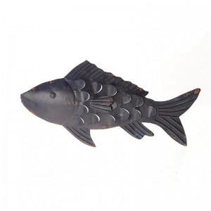 PESCE METALLO da app.71X5XH34cm dark blu