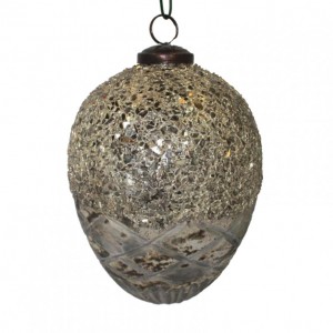 UOVO VETRO DA APP. 14 cm - gold