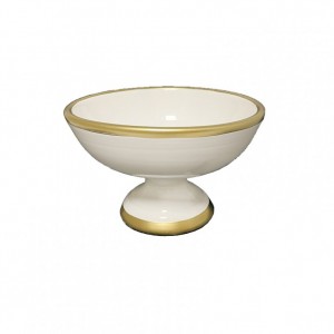 COPPA TERR liscia D19 H11 cm -bianco/oro