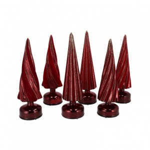 ALBERO VETRO LED ROTANTE D9 H33-ass.-red