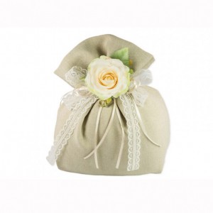 SACCHETTO SHABBY 32X23cm - beige