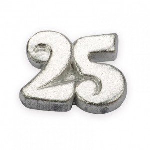 GESSETTO 25 YEARS SILVER 2.5X2.5CM 12PZ