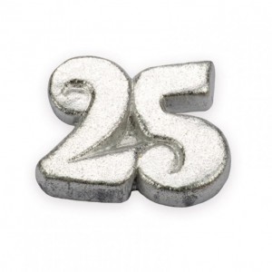 GESSETTO 25 ANNI ARGENTO 2.5X2.5CM 12PZ