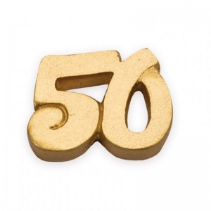 GESSETTO 50 YEARS GOLD 2.5X2.5CM 12PZ