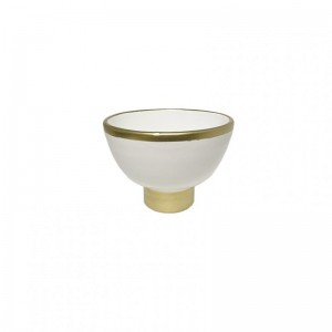 COPPETTA terrac D12,5 H8,5 CM-bianco/oro