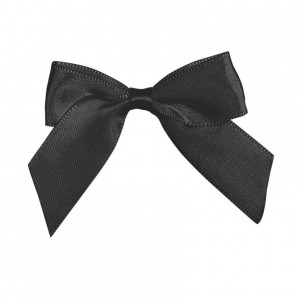 SATIN BOW CM 6 PCS 24 BLACK