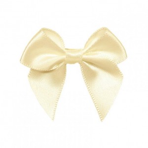 SATIN BOW CM 4,5 PCS 24 CREAM