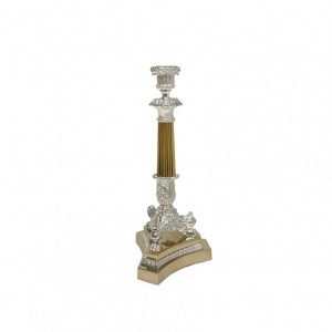 CANDELABRO OTTONE H30,5 - brass/silver