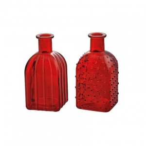 BOTTIGLIA VETRO 2 mod. D6,5 H14 cm-rubin