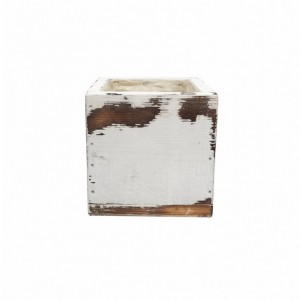 CASSETTA LEGNO 12X12XH12cm - bianco