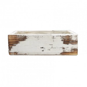 CASSETTA LEGNO 30X14XH11cm - bianco