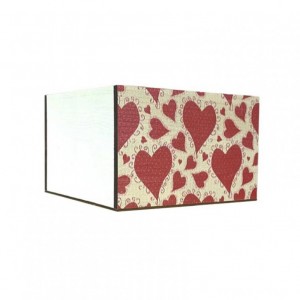 CASSETTA LEGNO DEC. CUORI 25x25 H15 cm