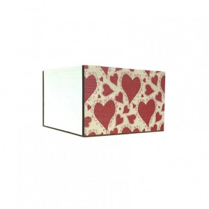 CASSETTA LEGNO DEC. CUORI 15x15 H11 cm