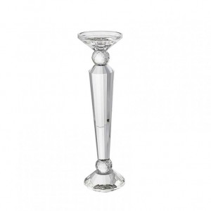 SINGLE FLAME CANDLESTICK crystal D10 H36