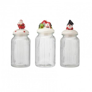 BARATTOLO VETRO NATALE H26 cm 3 mod.