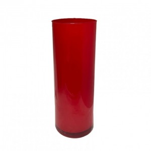CILINDRO VETRO D19 H50 CM BASIC - rosso