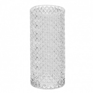 GLASS DIAMOND CYLINDER D10 H25CM