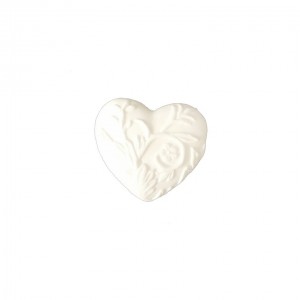 CHALK HEART W / FLOWER 3X3 CM - 12 pcs