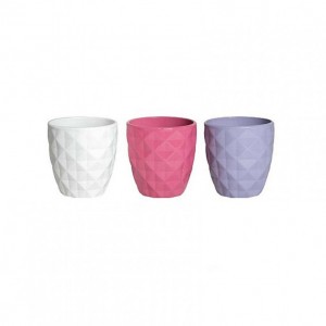 VASO CERAMICA D13 H13 cm - 3 col.