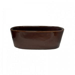VASCHETTA OVALE terr 38X17 H14CM -marron