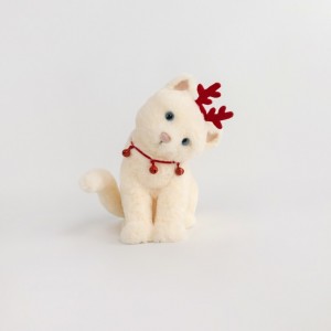 GATTO SEDUTO 19X22 H24 CM -white