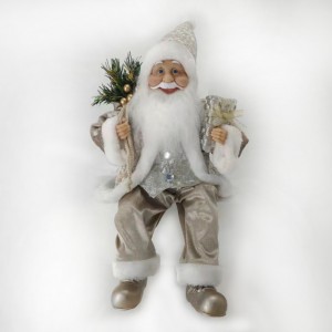 BABBO NATALE SEDUTO H45 - gold/silver