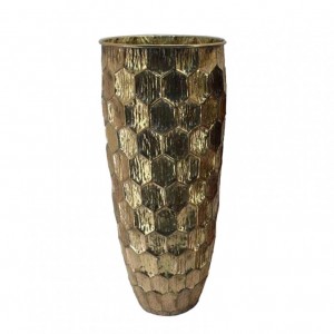 VASO METALLO 41,5x41,5 h98,5cm - gold