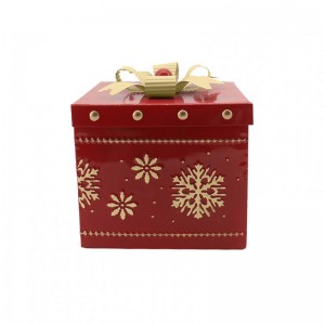 SCATOLA METALLO 21,5X21,5 H21,5 -red