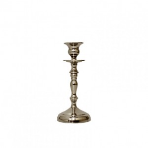 CANDELABRO ALLUMINIO argento lucido H22