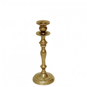 CANDELABRO ALLUMINIO ORO raw H27CM