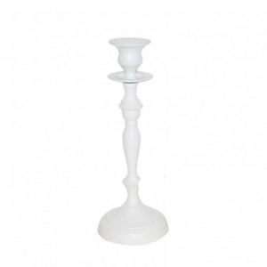 ALUMINUM CANDLESTICK white matt H27CM