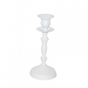 ALUMINUM CANDLESTICK white matt H23CM