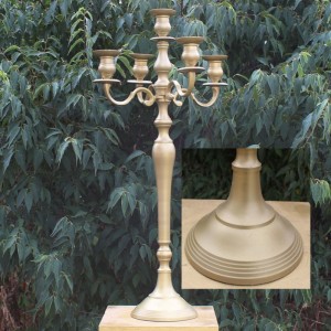 CANDELABRO allumin.mattgold H80CM-5 fuoc