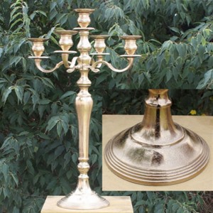 CANDELABRO ALLUM. H40 5fuochi - raw gold