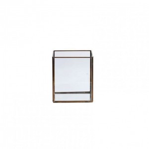 LANTERNA VETRO RIF ORO 18,5X18,5 H21 CM