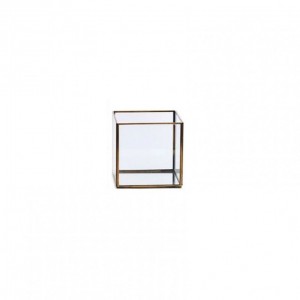 LANTERNA VETRO 16X16 H16 -brass gold