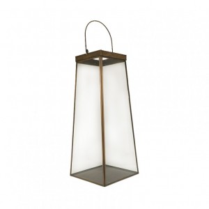 GLASS LANTERN 21XH48cm - raw gold