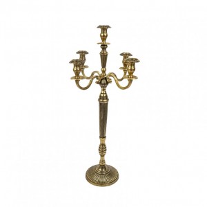 CANDELABRO ALLUM RAWGOLD H104CM -5fuochi