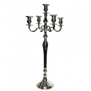 CANDELABRO ALUM.NICKEL H80CM-5Arms