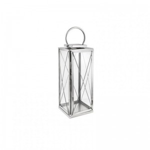 LANTERNA VETRO/ACCIAIO D15 H38 cm