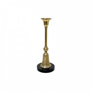 CANDELABRO ALLU/MARMO D9,5 H29CM -nero