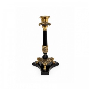 CANDELABRO ALLU/MARMO H38CM -nero