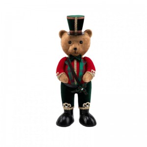 ORSO IN PIEDI 23X21 H60 CM - green/red