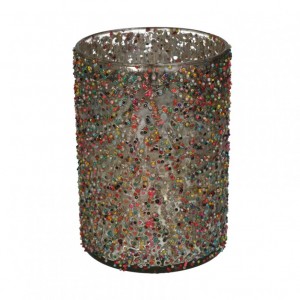 PORTACANDELA VETRO d12 h17cm - multi