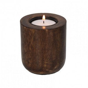 PORTACANDELA LEGNO d7 h7,5cm - brown