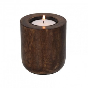 PORTACANDELA LEGNO 7X7X7,5cm - brown