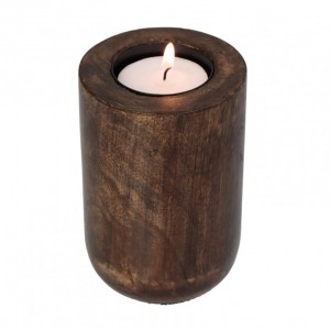 PORTACANDELA LEGNO d7 h10cm - brown