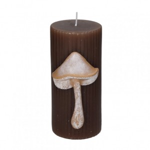 CANDELA FUNGHI 7X7XH15 cm - brown