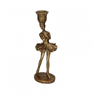 CANDELABRO BALLERINA RES. 9X8XH28cm-gold