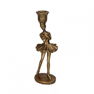 CANDELABRO BALLERINA RES. 9X8XH28cm-gold